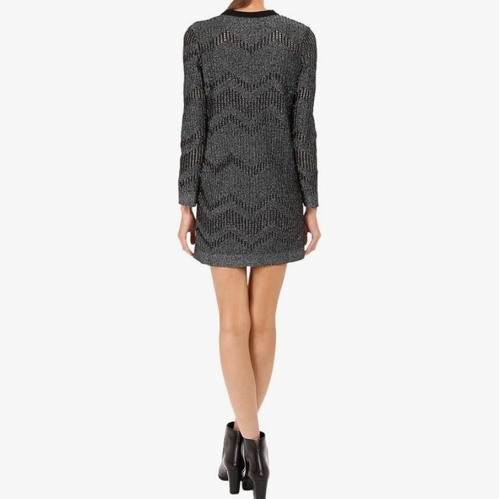 MISSONI $745 Retail Bicolor Mesh Long Sleeve Lurex Dress, Size 38 (US 6/8) - Picture 4 of 16
